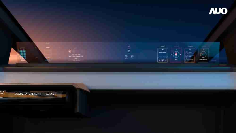 人生就是博无界透明显示接口(Horizon Image Glass)透过车运算方案整合仪表板、、中控台及副驾显示器，，一体式全景呈现，，，提供乘用者清晰的前方视野、、行车必要信息与娱乐功能